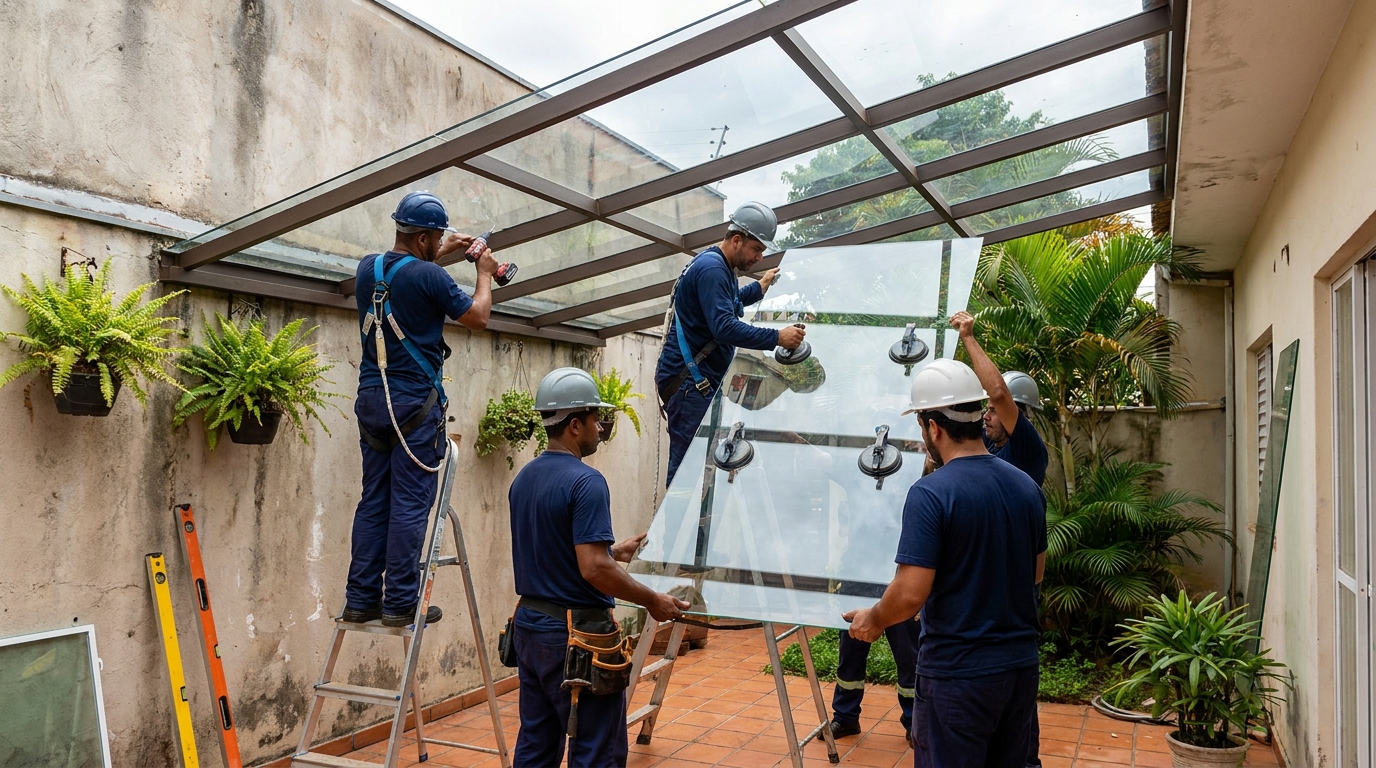 Instalação de cobertura de vidro em São Luís-MA