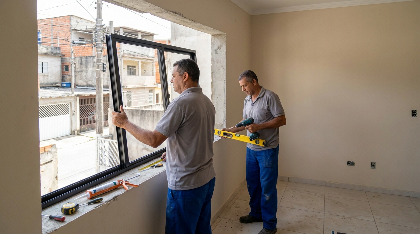 Esquadria de alumínio com vista para rua em São Luís-MA