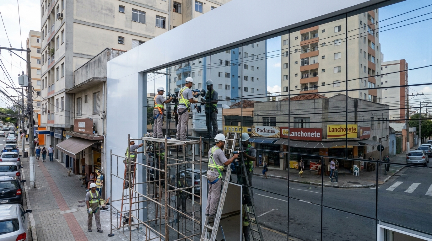 Fachada espelhada em esquina em São Luís-MA